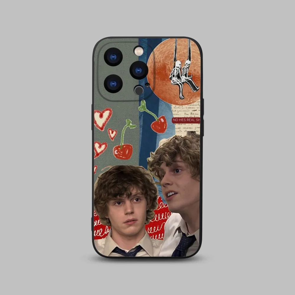 E-Evan Peters Phone Case For iPhone 15,14,13,12,11 Plus,Pro,Max,XR,XS,X,7,8 Plus,SE,Mini Black Silicone Soft