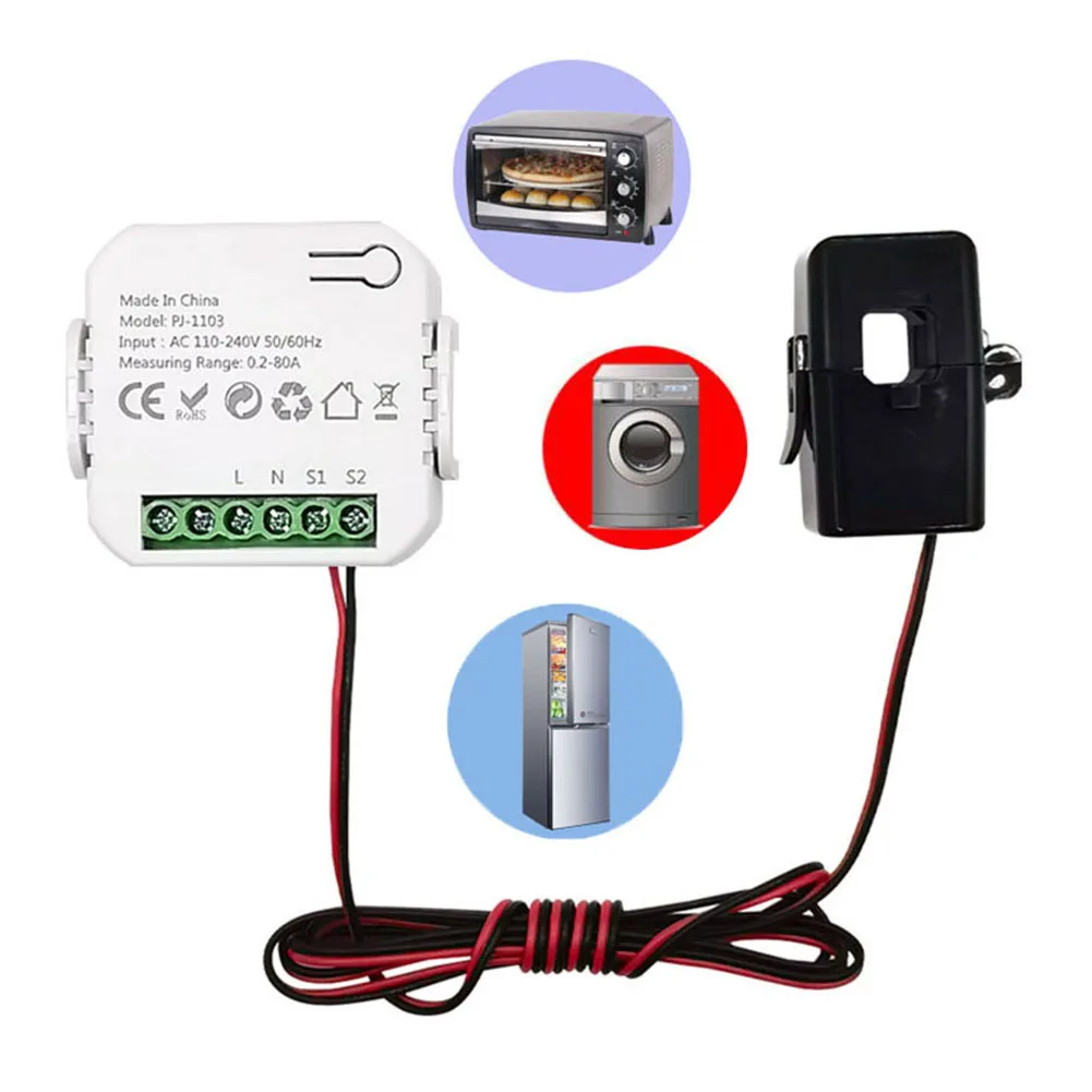 واي فاي مقياس الطاقة الذكي مع CT المشبك الاستشعار الحياة الذكية واي فاي مقياس الطاقة الشمسية الكهروضوئية ثنائي الاتجاه رصد متر