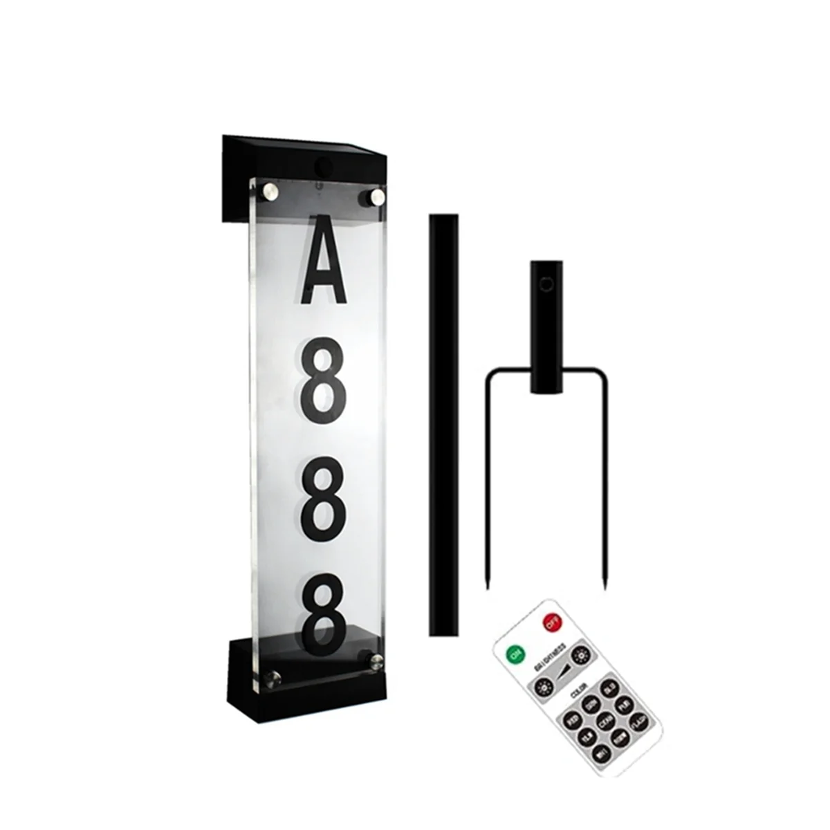 Outdoor Solar House Number Plate Plug-In Door Plate Light Wall Lamp Digital Waterproof Villa Address Sign Light