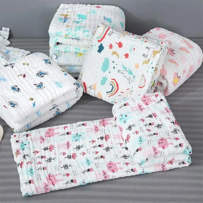e06f 110x110cm استلام الطفل بطانية 6 طبقات القطن النقي القطن لفائف حديثي الولادة لحاف الأطفال المولود المولد غفوة بطانية الفراش