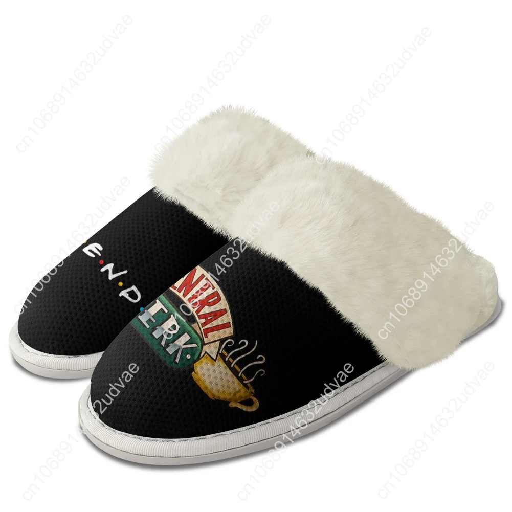 

Friends Plush Slippers Keep Warm Shoes Central Perk Mens Womens Home Cotton Bedroom Customized Thermal Lightweight Slipper DIY