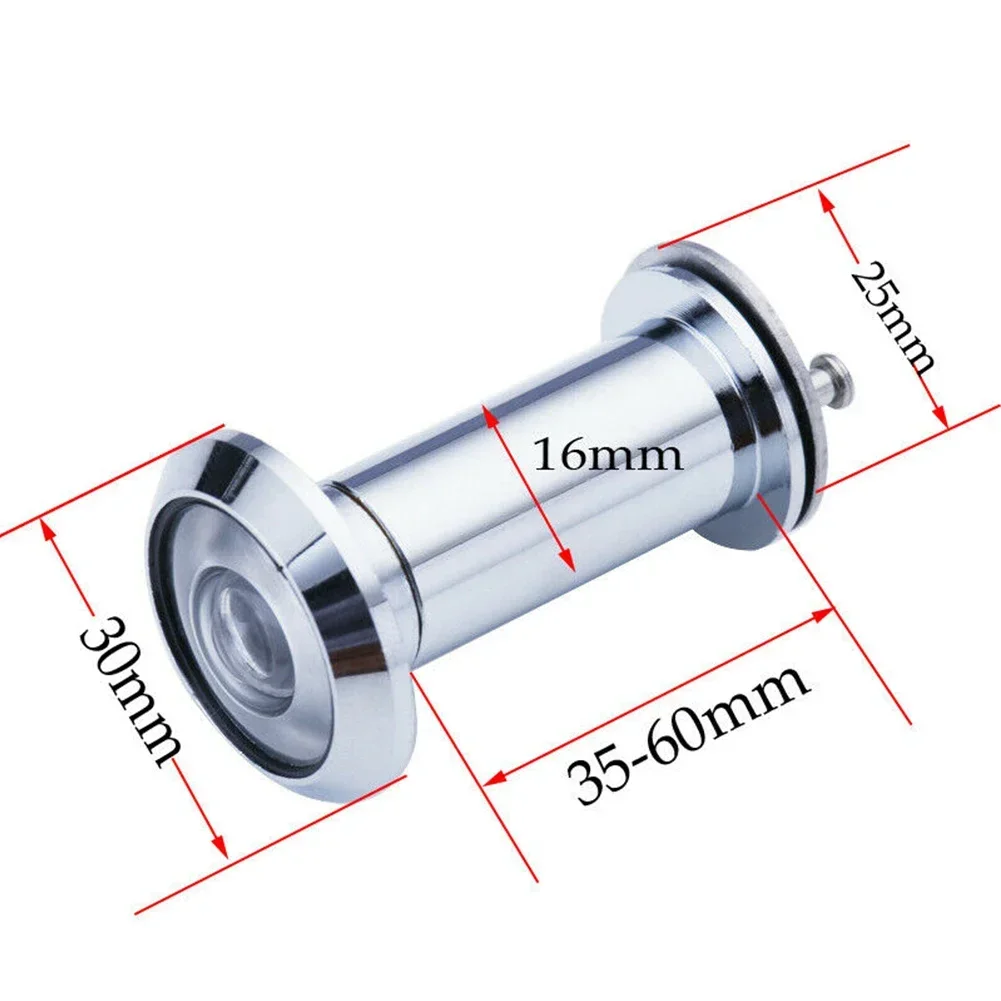 180-200 Degree Wide Viewing Angle Door Peephole Viewer Wide Angle Eye Sight Hole Adjustable Glass Lens Fit 35mm-60mm Thick Doors