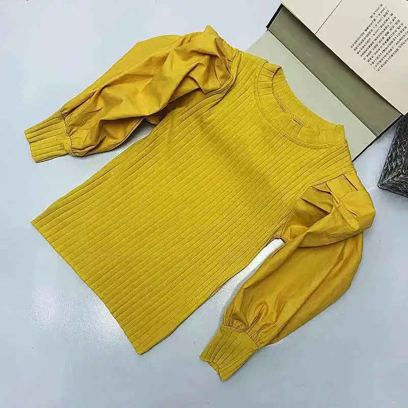 White Baby Girls Long Sleeve Shirt Princess Shirt for Tddler Girl Sweet Pullover Casual Shirt Children Tops Pullover
