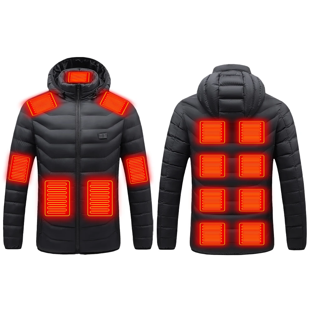 

15 Areas Heated Jacket for Men Women Winter Outdoor Adjustable Heating Coat USB Powered Thermal Coat for Skiing Camping EU Size