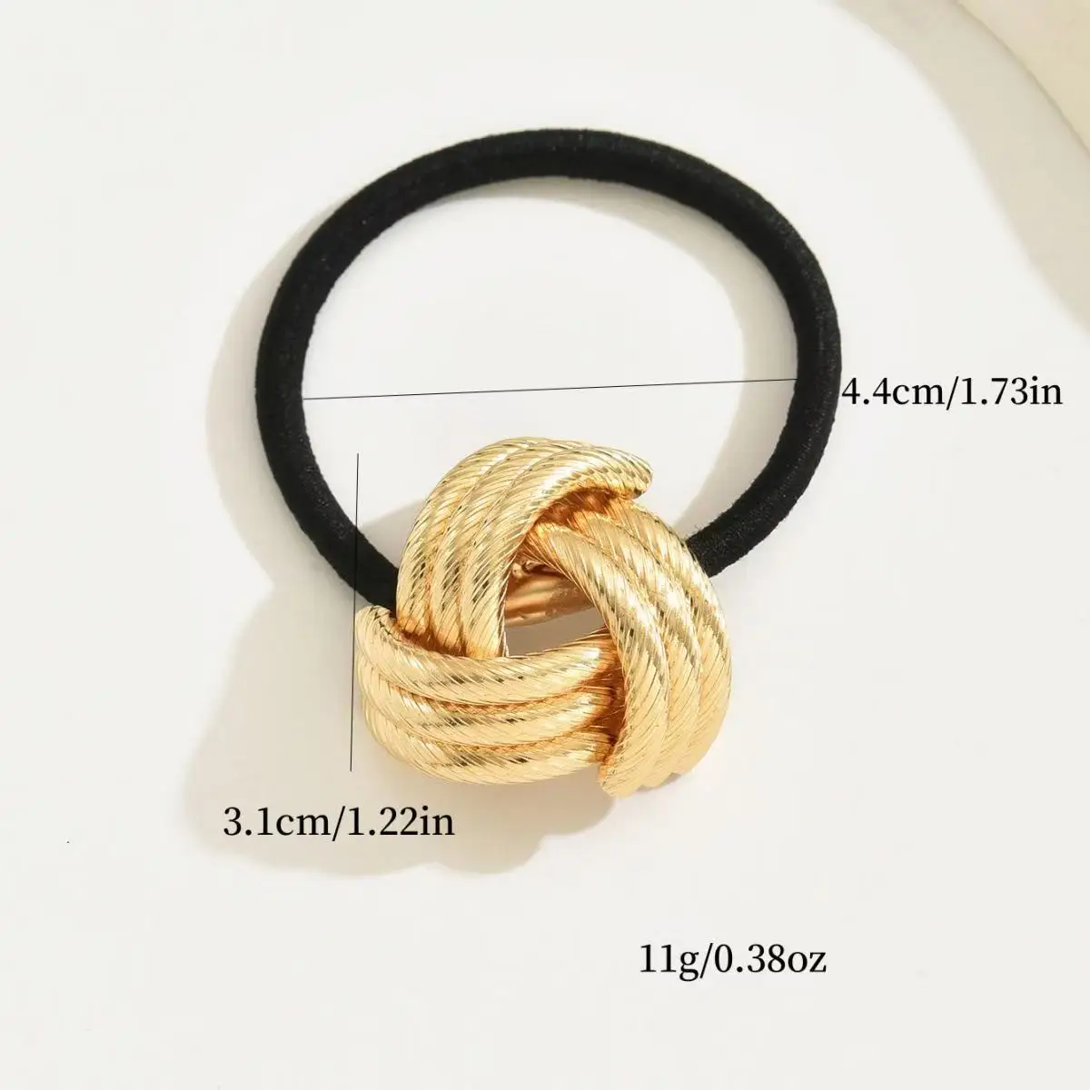 New simple metal hair band, hair tie, women's ponytail high elastic triangular hair tie with knotting process hair accessory