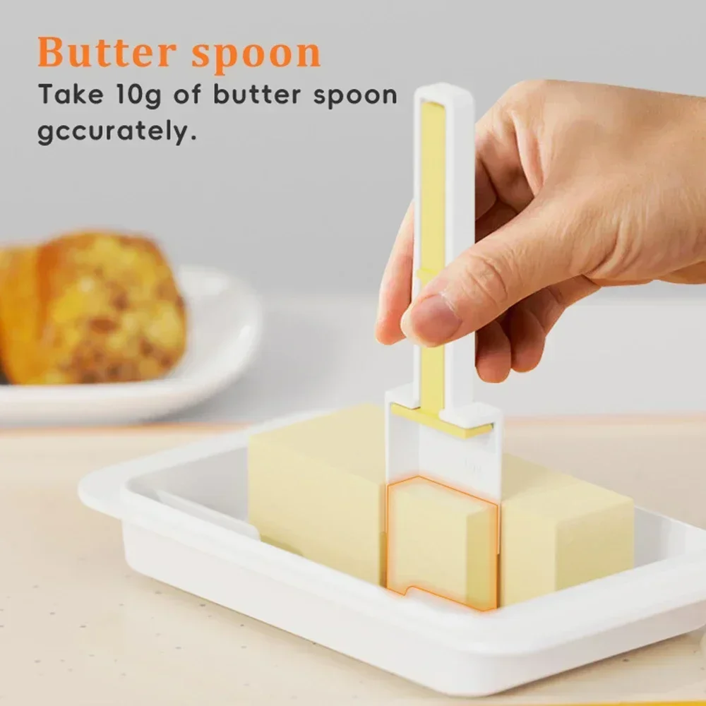 New Butter Dividing Storage Box Quantitative Cutting Spoon with Lid Cheese Cheese Box Storage Box Refrigerator Butter Crisper