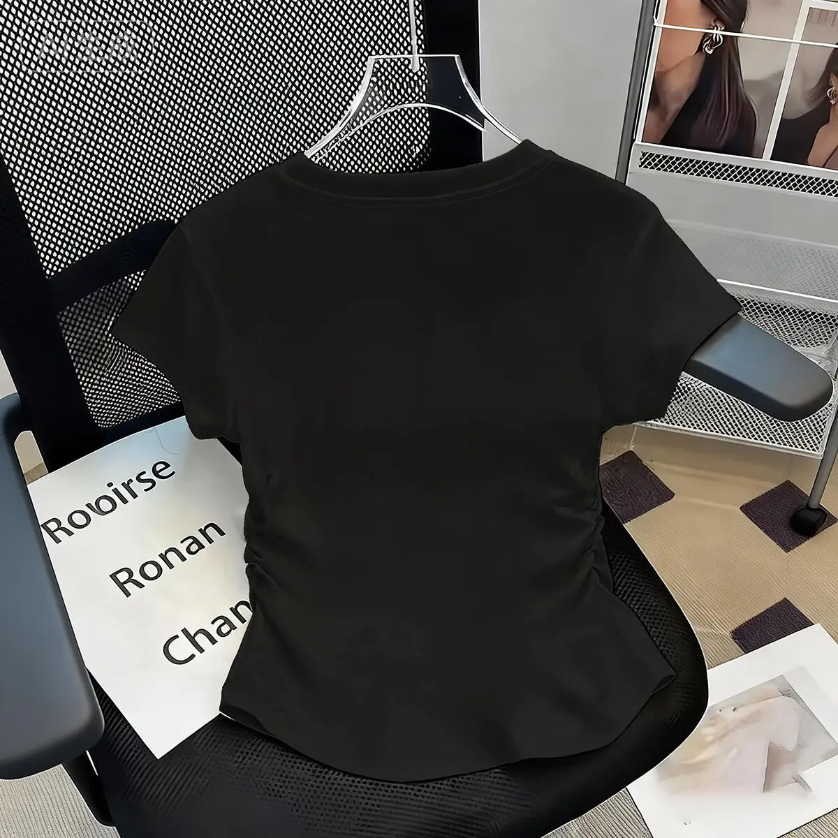 Women's Waist-Defining Elastic T Shirt Dog Paw Trails Printed Short Sleeve Round Neck Top Harajuku t-shirts