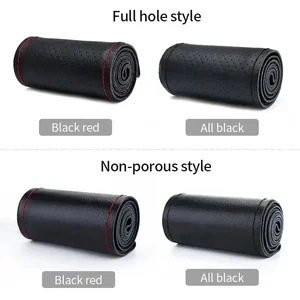 Geflochtener Autolenkradabdeckung, 38 cm, 15 Zoll, Nadeln und künstliche Lederlinie, weiche, nicht -slip-, Automobilzubehör -Accessoires -Kits 6 Hauptverkaufslederabdeckung - №6