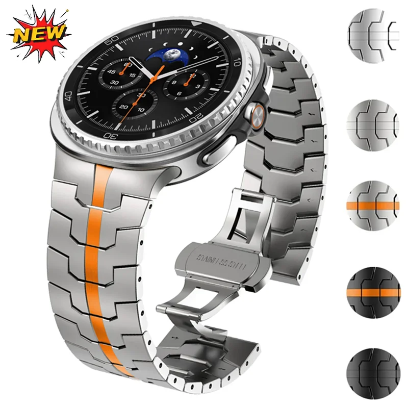 Metallarmband aus Edelstahl für Samsung Galaxy Watch 8 40 mm 44 mm/Classic 46 mm, modisches Armband für Galaxy Watch 8 Classic Correa