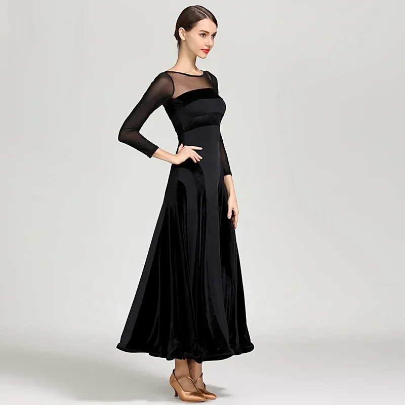 Nuevo Vestido Rojo Estándar para Baile de Salón, Vestido de Vals con Flecos para Mujer, Ropa de Baile de Salón, Trajes de Danza Moderna, Vestido de Flamenco