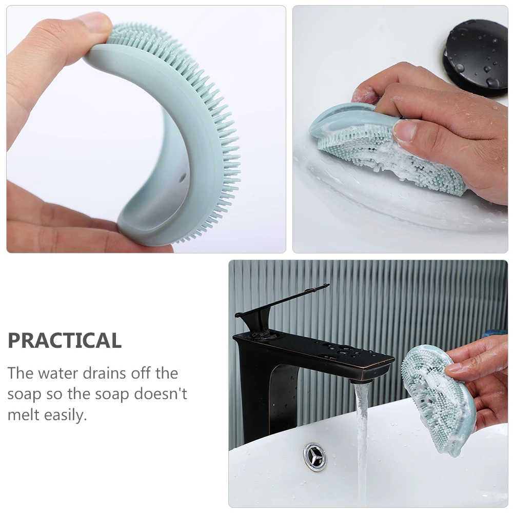 

Silicone Soap Dish Draining Holder Kitchen Bathroom Accessories Sponge Tray Container Dry Case Portable Box House Draining Non