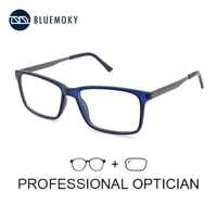 BLUEMOKY (tamaño XL) gafas graduadas rectangulares populares para hombres antiluz azul miopía/gafas ópticas progresivas