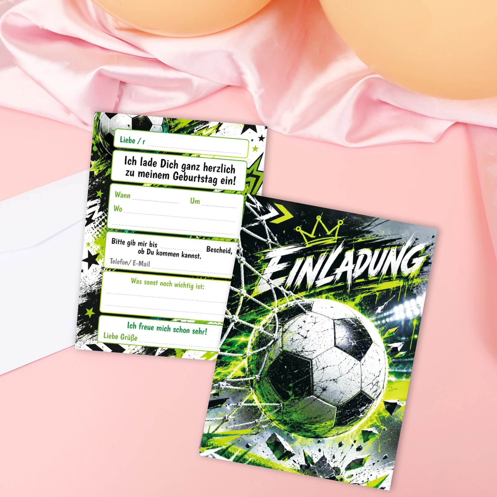 12 trendy football invitation cards with cool football designs, suitable for birthday parties, sports-themed parties and all kin view 6