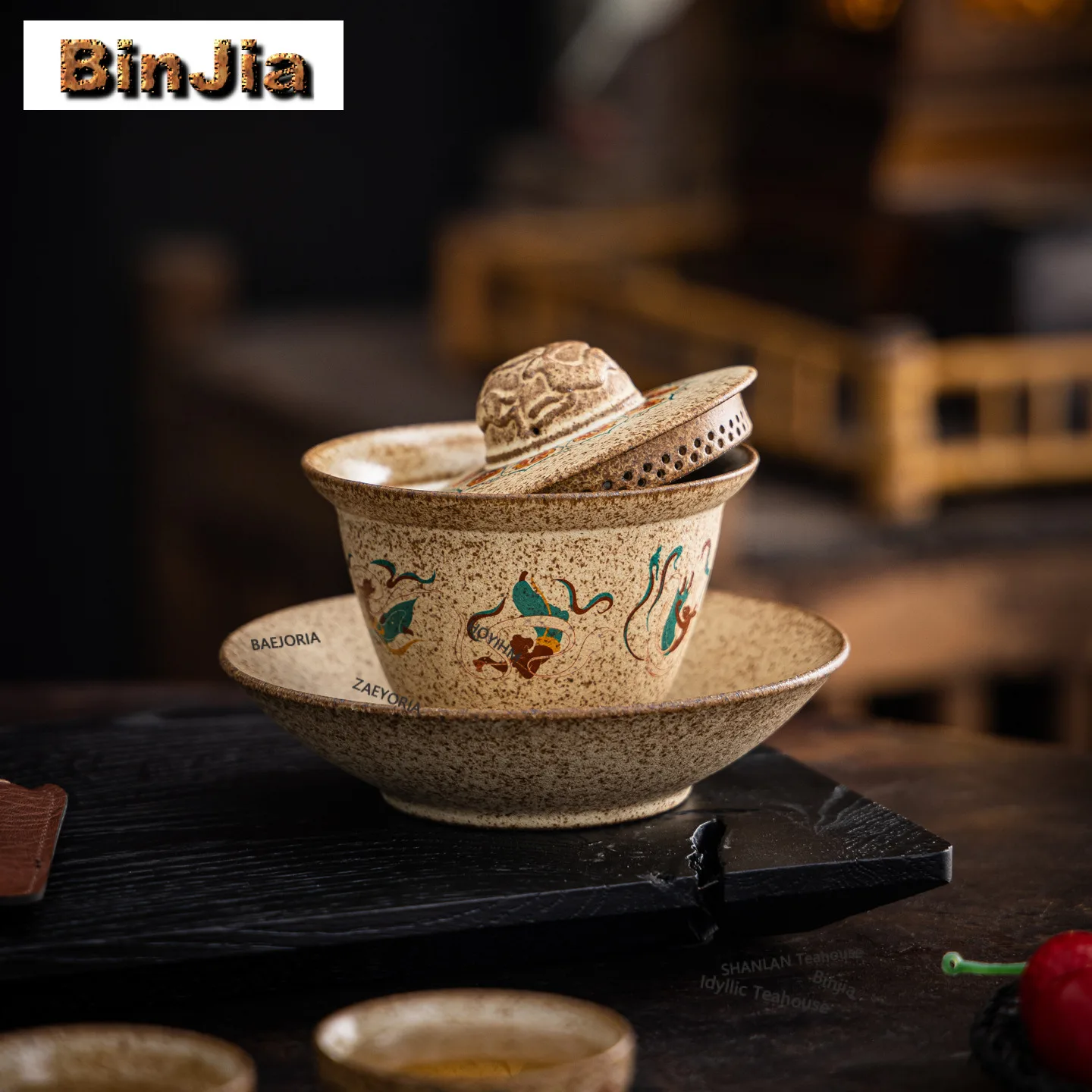 

150ml Dunhuang Apsaras Gaiwan Elegant Anti-scald Tea Tureen Tea Bowl With Lid Kit Tea Making Cover Bowl Cha Supplies Collection
