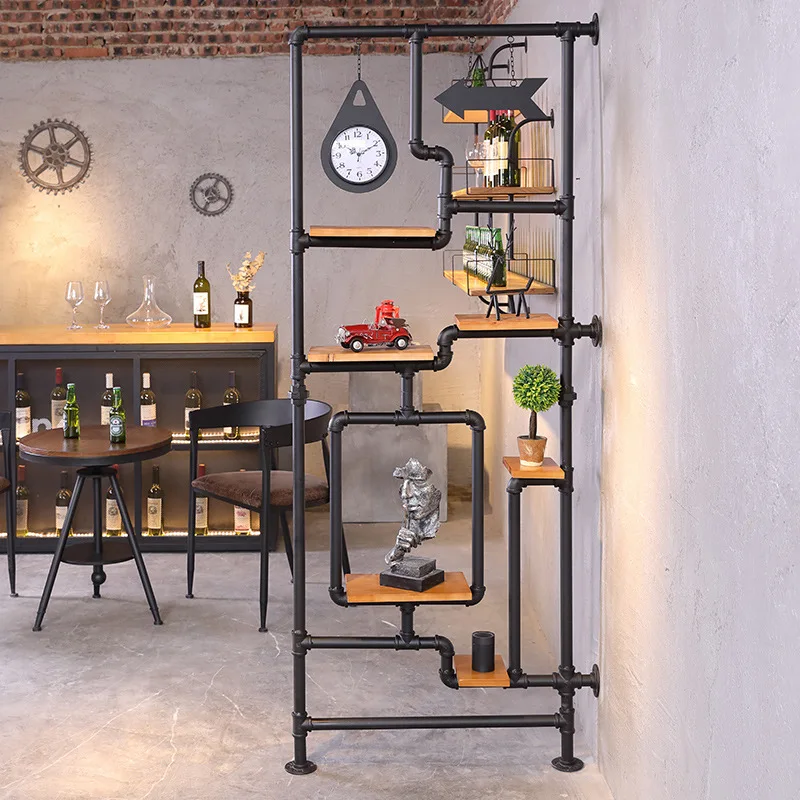 

American industrial style creative water pipe screen home living room bedroom dining room storage metal partition