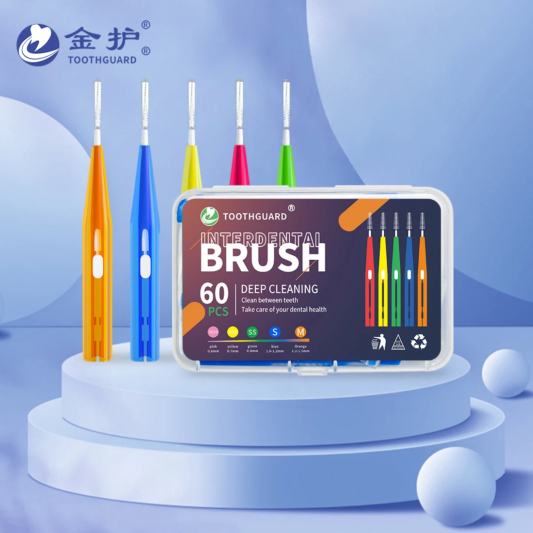 

60pcs Orthodontics Interdental Brush for Teeth Braces Cleaning Push-Pull Mini Brush Orthodontics Toothbrush Clean Between Teeth