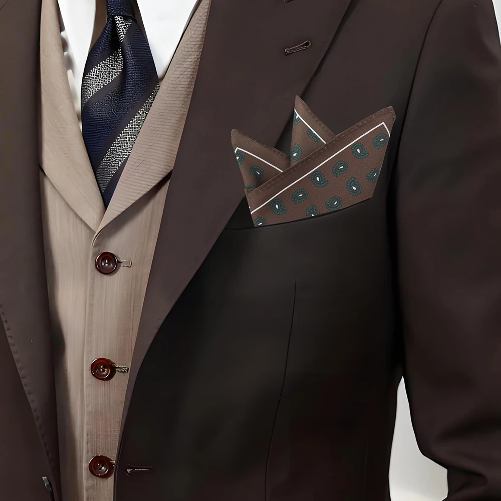 Nuevo diseño Paisley impreso Retro hombres de negocios pañuelo cuadrado de bolsillo accesorios de traje pañuelo bufanda para el pecho regalo de 11,81 pulgadas