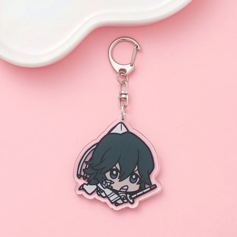 قتل لا قتل ماتوي ريوكو كيريوين ساتسوكي سلسلة مفاتيح مصنوعة من الأكريليك المساعدون حقيبة بنقوش كرتونية قلادة لطيف سحر كيرينغ أنيمي المشجعين هدية #4