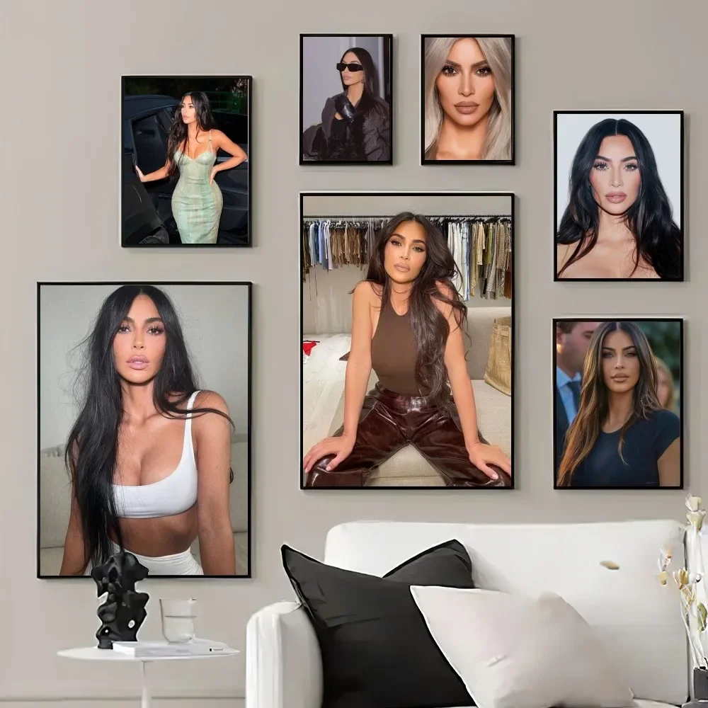 Canvas Painting Sexy Kim K-Kardashian Beauty Canvas Prints Wall Pictures Living Room Home Decoration