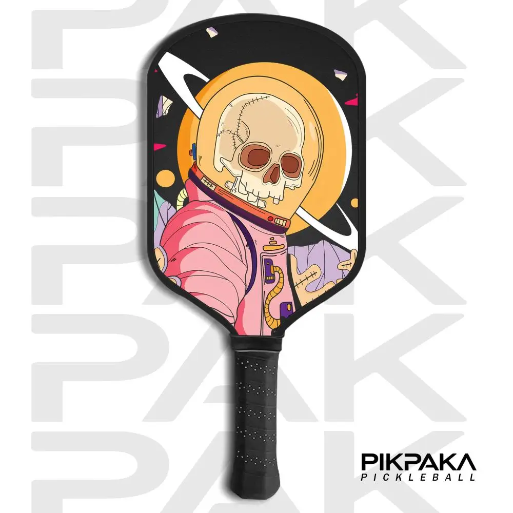 

Pickleball Paddle T700 Carbon Fiber 16MM Honeycomb Core Sandblasting Surface Comfort Grip Racket Cartoon Astronaut Skull