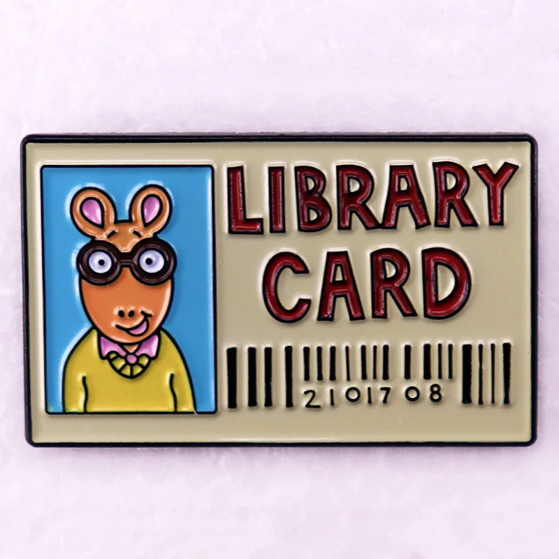 Arthur cartoon library card Enamel Pins funny badges brooches jewelry friends gift