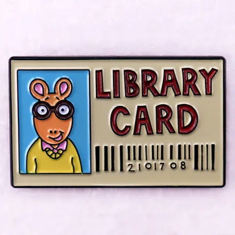 Arthur cartoon library card Enamel Pins funny badges brooches jewelry friends gift