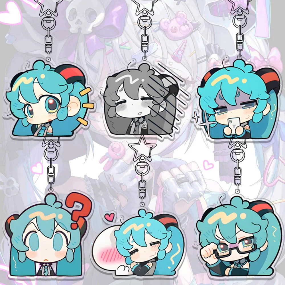 

Kawaii Hatsune Miku Keychain Exquisite Student Bag Charm Pendant Cartoon Girl Decoration Accessory Anime Cartoon Birthday Gift