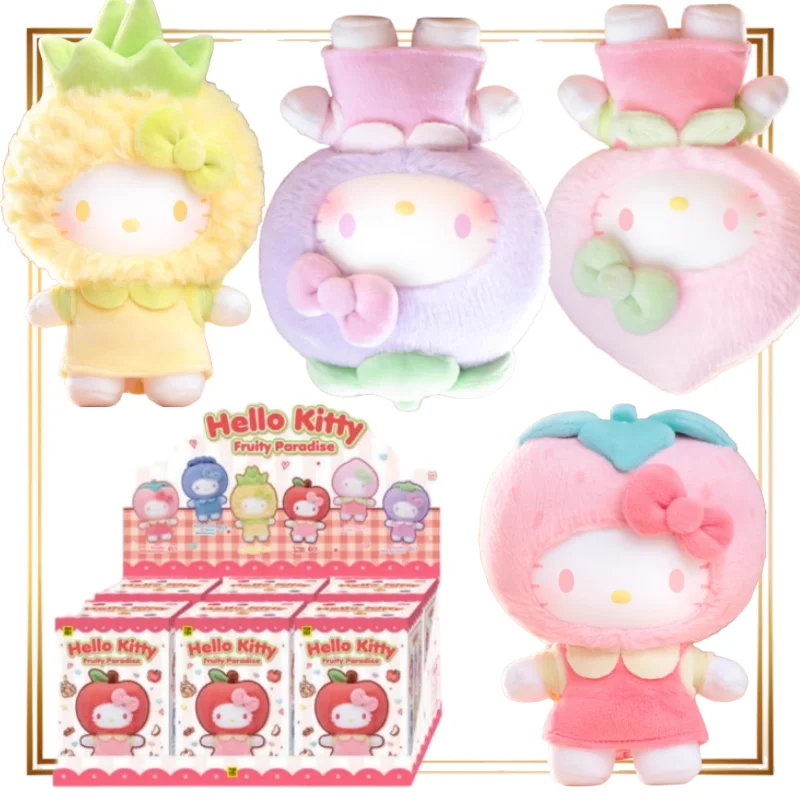 

TOPTOY Sanrio фруктовый рай эмалированная плюшевая глухая коробка настольные украшения кукла игрушка Kuromi Hello Kitty коробка-сюрприз аниме по периметру
