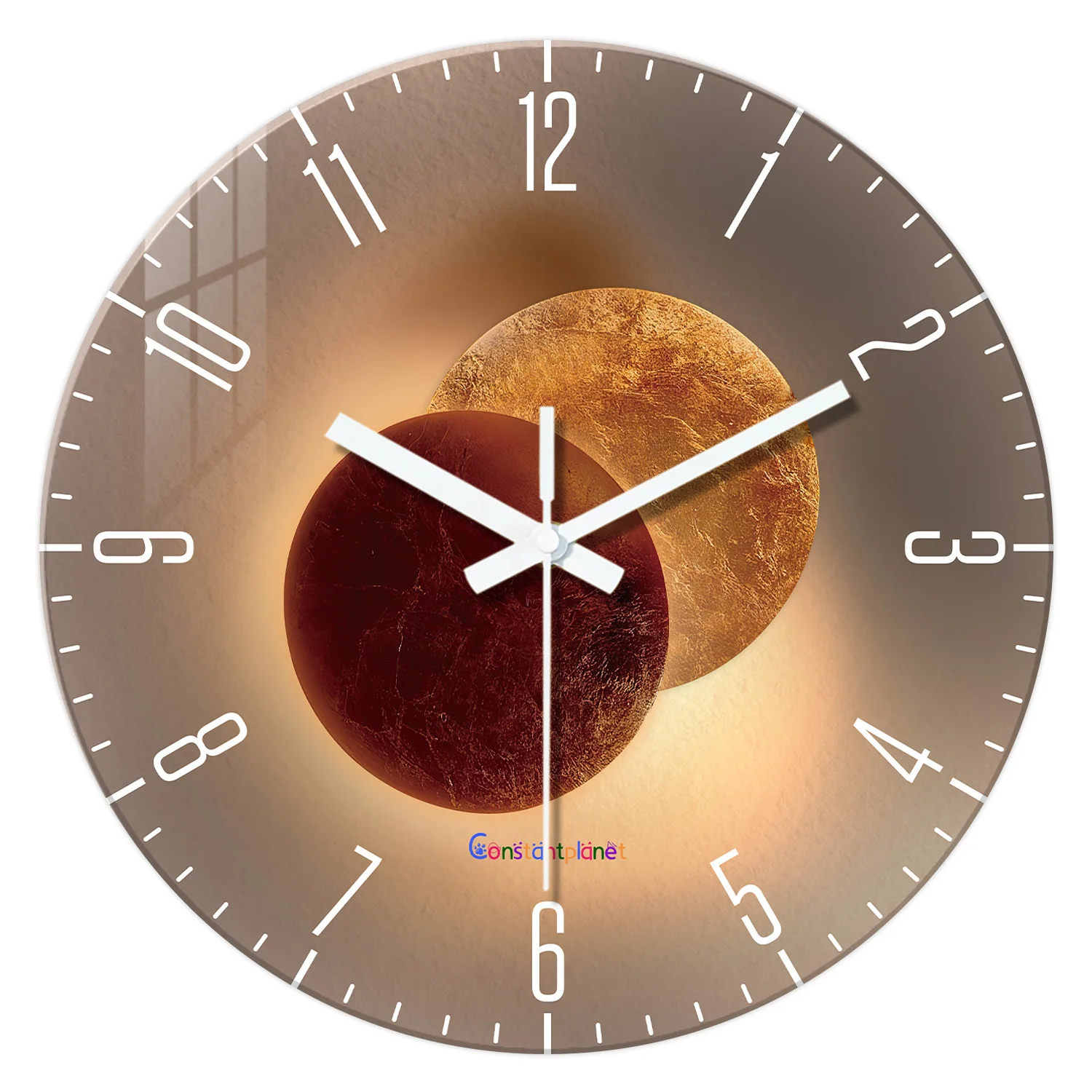 Luce di lusso Luce e ombra Modello piatto Orologio da parete in vetro temperato Soggiorno Camera da letto Cucina Decorazione della casa Orologio da parete Orologio al quarzo silenzioso Regalo di festa