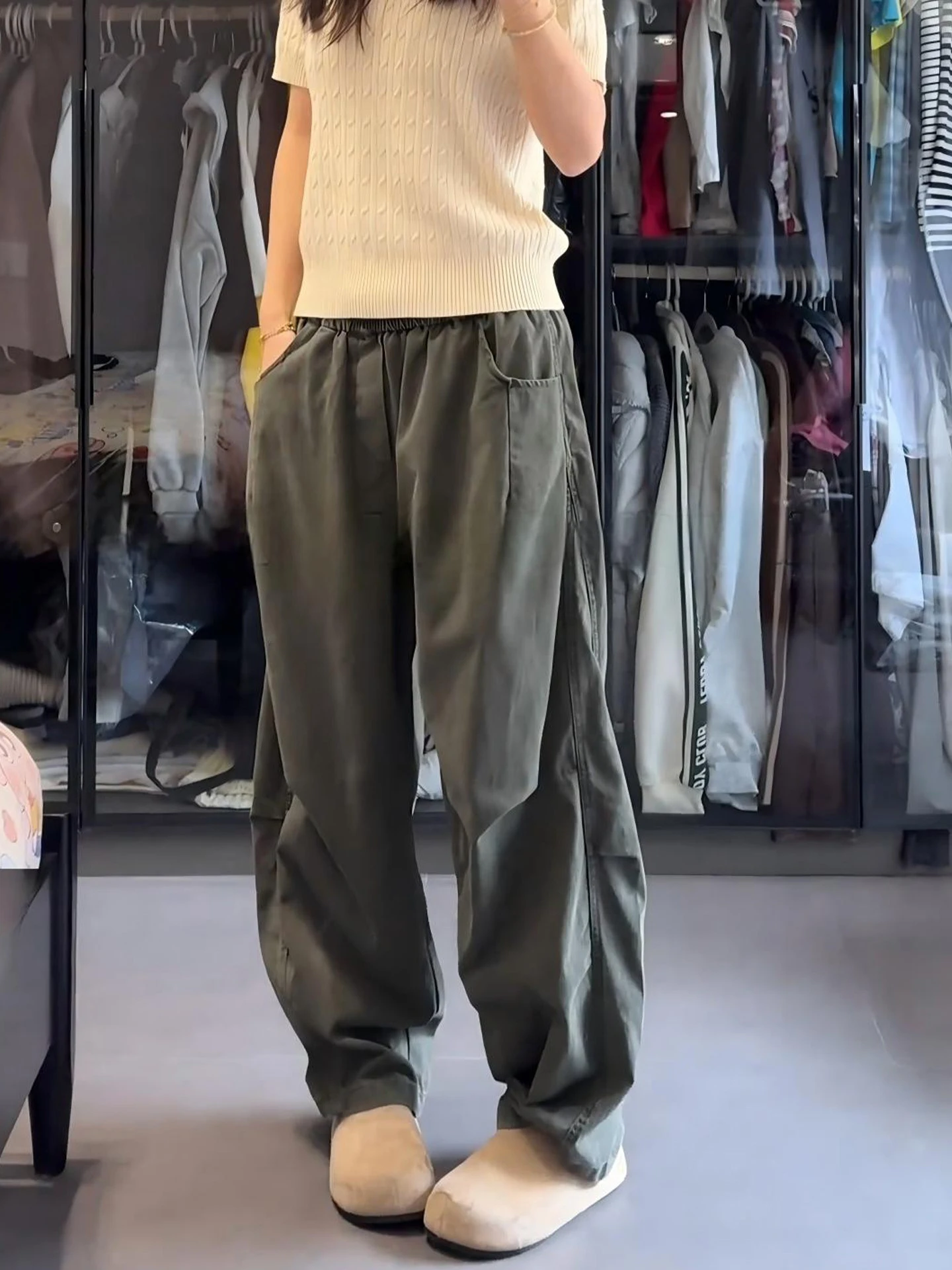 

Ретро-военные американские легкие парашютные рабочие брюки для мужчин, осенние, прямого кроя, с широкими штанинами, CleanFit