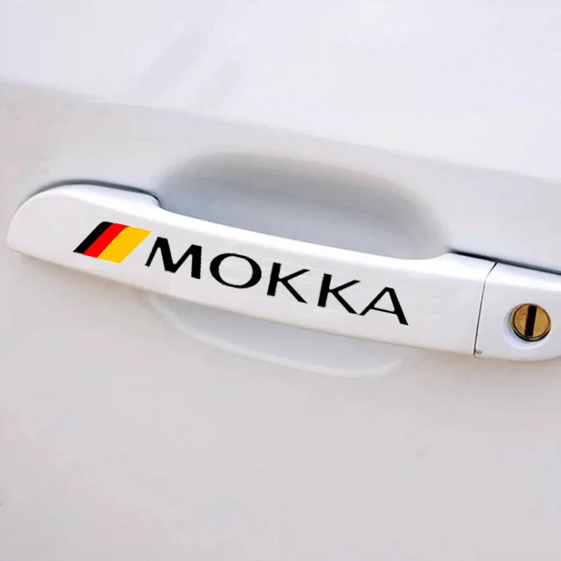 4Pcs Car Door Handle Sticker For Opel OPC Astra J H G K Insignia Corsa D B E Mokka Vectra Meriva Auto Accessories