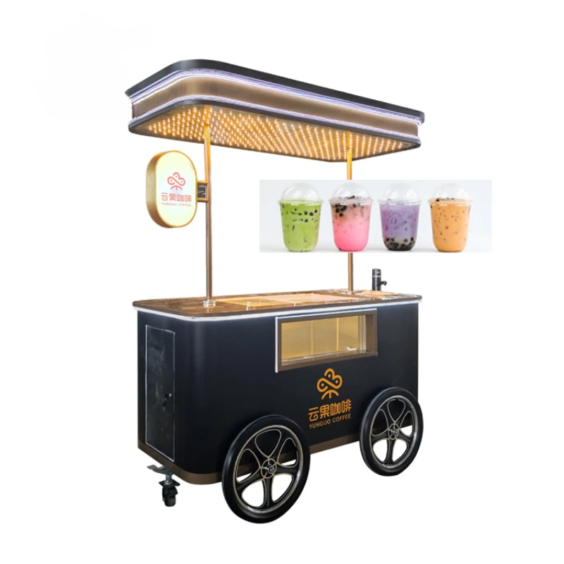 

Ice Cream Fast Food Cart For Sale concession deep fryer food trailer fast food truck boba milk tea push