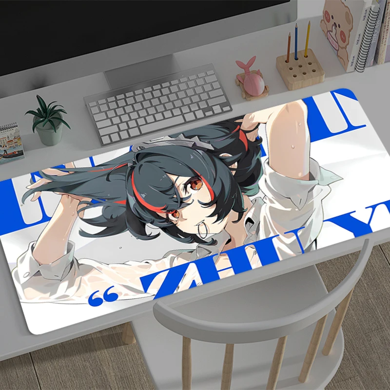 Mousepad Large Zenless Zone Zero Zhu Yuan Gaming Keyboard Gamer Mouse Pad on The Table Desk Mat coaster Anime PC game Mouse Mats