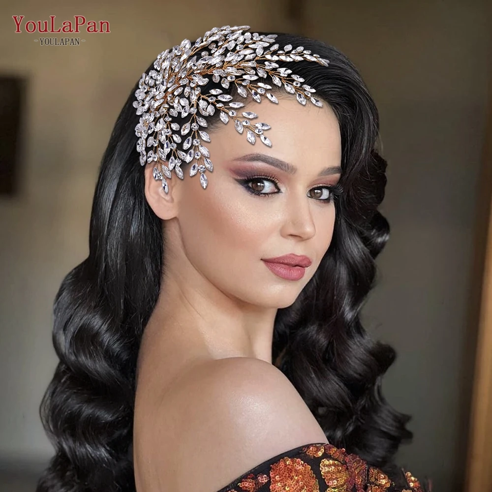 Topqueen HP438 Glanzende Bruids Hoofddeksel Vrouwen Tiara Bruids Strass Kopstuk Bruiloft Haar Accessoires Prinses Headdresses