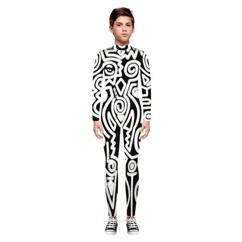 Sky06 для мальчиков и девочек, 3D цифровые животные, боди с принтом робота-павлина, детский комбинезон-робот в стиле панк, детский костюм для косплея на Хэллоуин, 66lU и