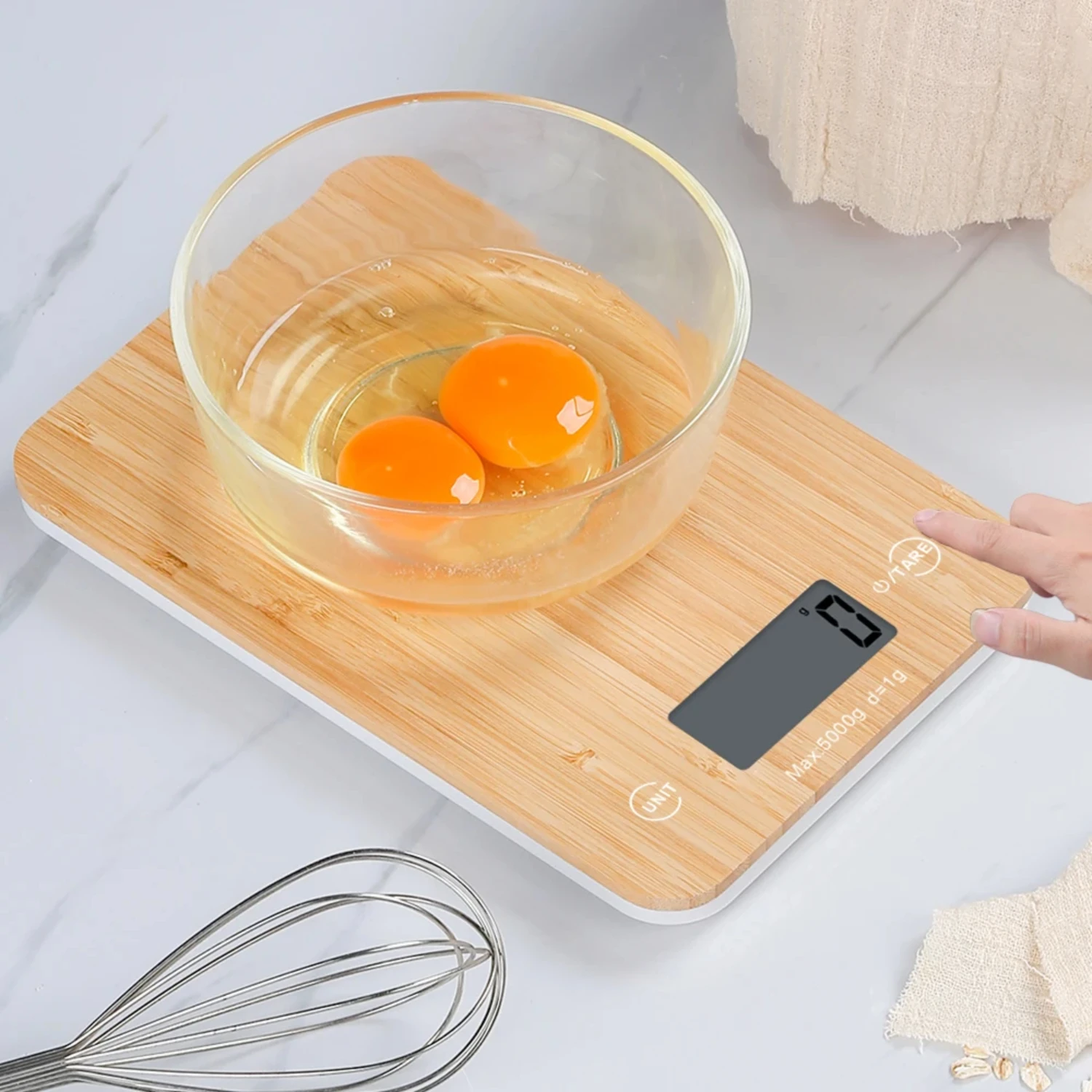 Wooden Style Kitchen Digital Scale Measuring Tools and Scales - Electronic LCD Precision Food Balance