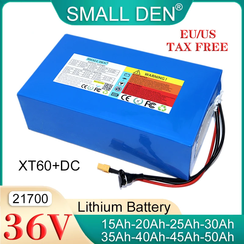 36V 10Ah 15Ah 20Ah 25Ah 30Ah 35Ah 40Ah 45Ah 50Ah 21700 Lithium battery pack 1500W motor With 40A BMS For E-two wheelers scooter