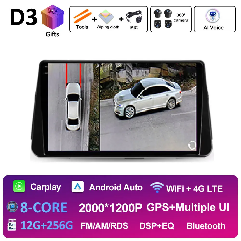 Android 14 Draadloze Carplay Auto voor NISSAN MICRA KICKS 2017 2018 2019 Autoradio Multimedia Videospeler 4G Navigatie GPS BT