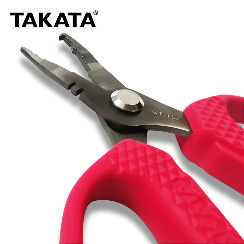 TAKATA Thread Line Cutter Split Ring Opener Stainless Steel Alloy Fishing Scissors Hook Remover Gear Tackle Tool Fish Equipment