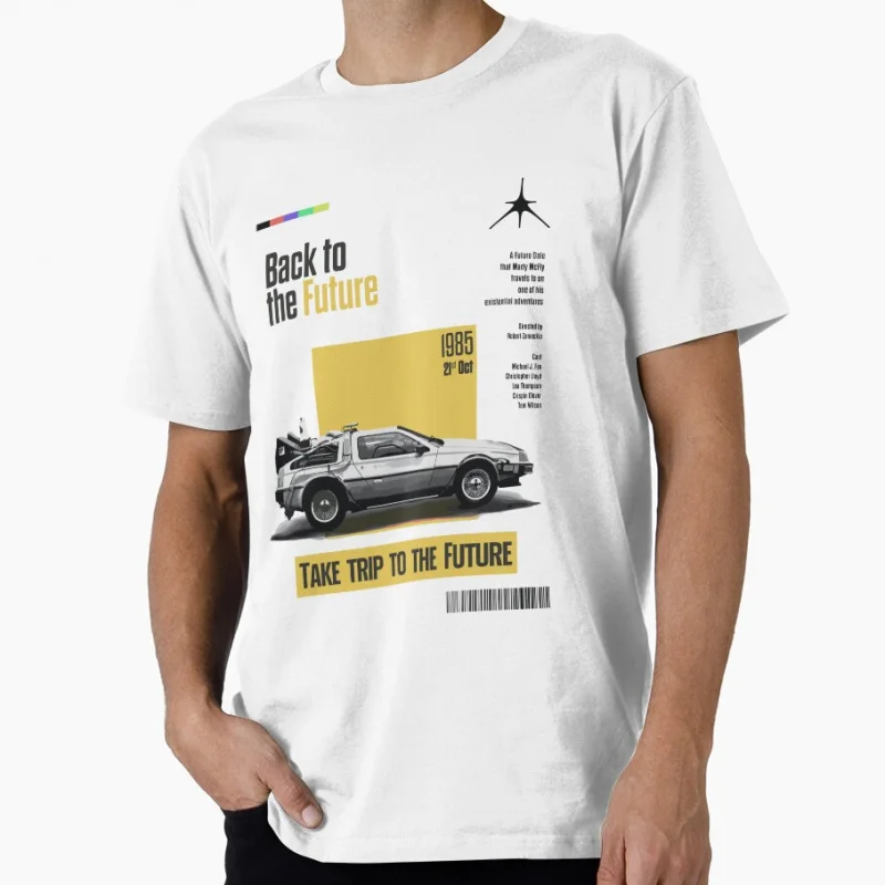 

Classic Car Delorean Exclusive Back To The Future Sic Fi Gift t shirt Retro Time Machine Graphic Clothes All size Tops S-6XL