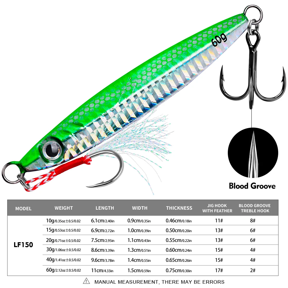 PROBEROS 5Pcs 3D Eyes Metal Jig Lure 10g 15g 20g 30g 40g 60g Bionic Bait Saltwater Shore Casting Fishing Lure Fishing Tackle