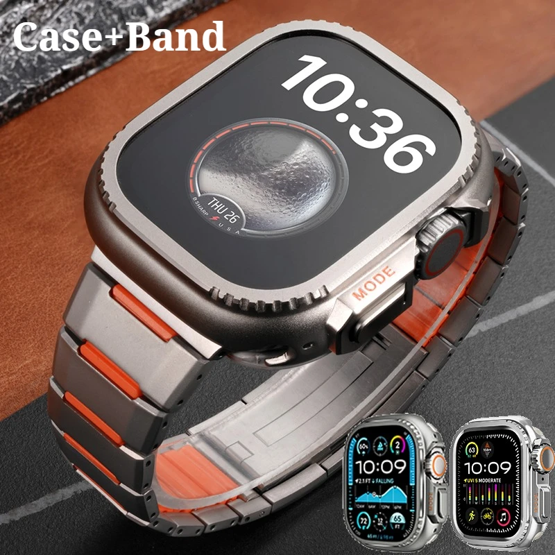 

Case+Strap for Apple Watch Ultra 3 49mm S11 10 46mm Stainless Steel Silicone Band for iwatch Series 10 9 8 7 6 SE 3 44mm 45mm