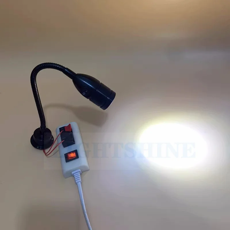 LED Flexible Tube Spotlight Machine Tool Work Light 3W Surface Mountable Bendable Snake Tube Spotlight 220V 12V 24V