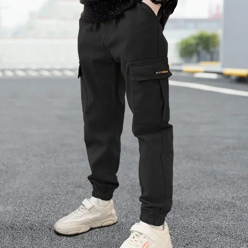5-14 Jahre Jungen Jeanshosen Frühling Kinder Weite Gerade Hosen Herbst Locker Sitzende Freizeithosen Trendige Kinder-Jogginghosen