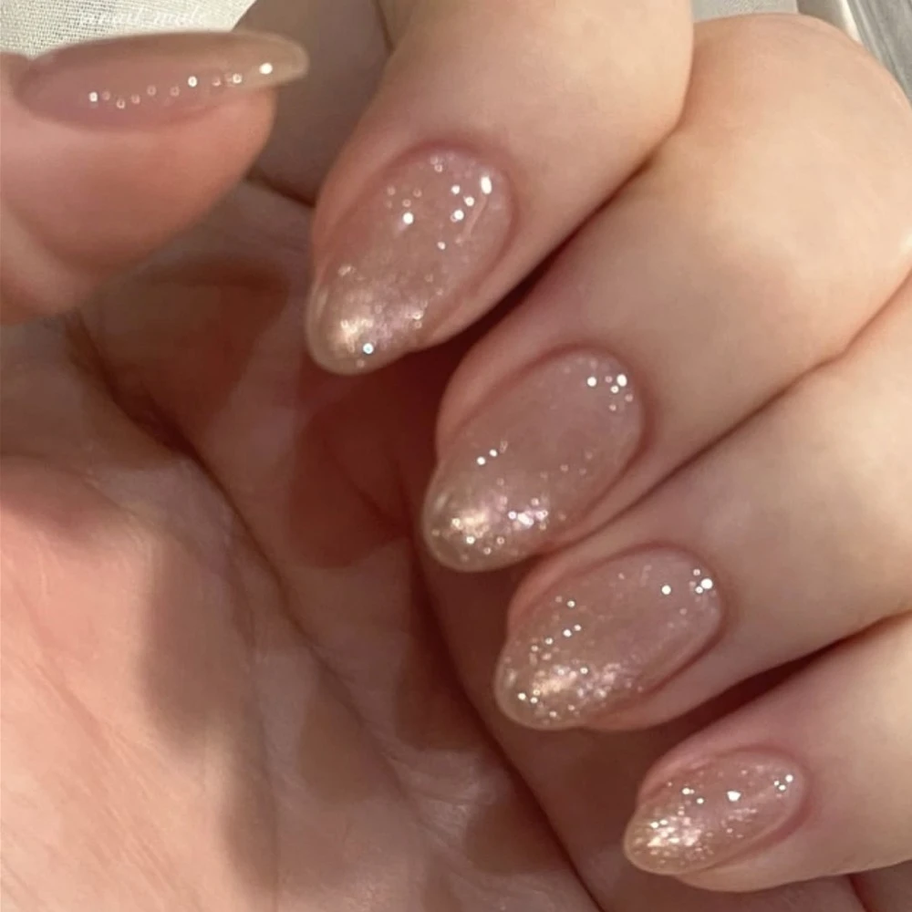 Wine Red Cat Eye Nail Art False Nails Set