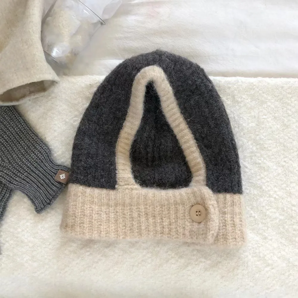 الإبداعية السترة قبعة بالاكلافا قبعة بسيطة سميكة محبوك قبعة قبعة حماية الأذن قبعة الشتاء / الخريف #1