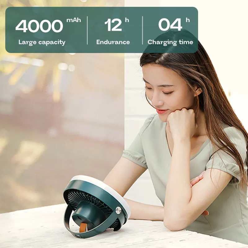 MOSLIGHTING Rechargeable Lighting Camping Light Fan Lamp Strong Wind Fan Portable Outdoor Portable Lamp Night Emergency Tent Fan