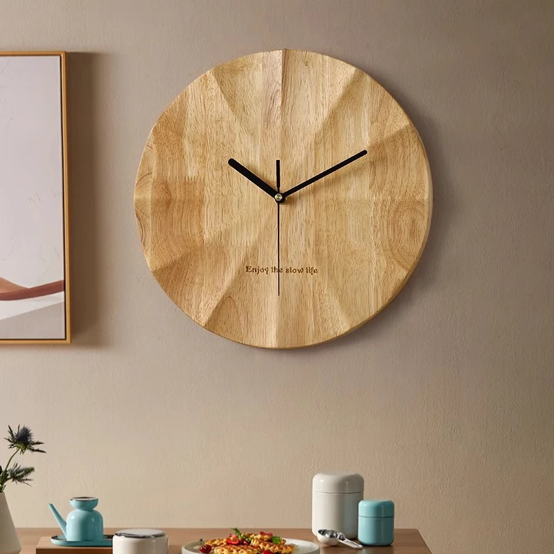 Nordic Wall Clocks Silent Wooden Wall Clock Modern Classic Clock Decoration for Living Room Watches Interior Ornaments Objects