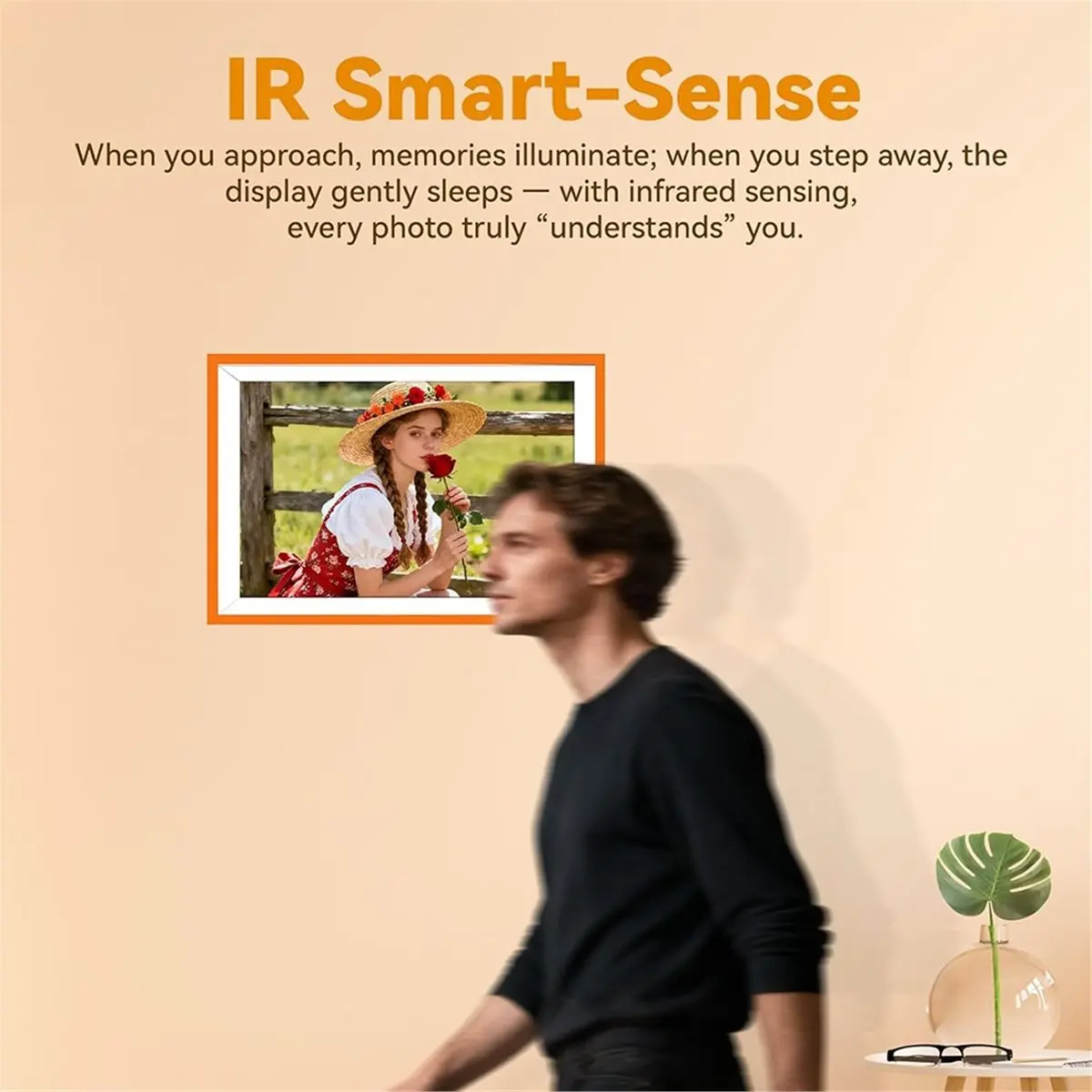 belong Digital Photo Frame Electronic LED Screen 10.1'' 1280x800 HD IPS,Share Photos and Videos 6 Hours,32GB