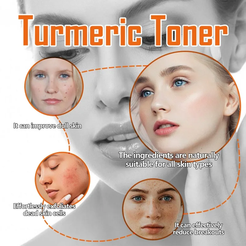 Anti-Black Turmeric Toner Deeply Hydrating Firming Shrink Pore Repair เมลานิน Brighten Moisturizing Essence Facial Skin Toner